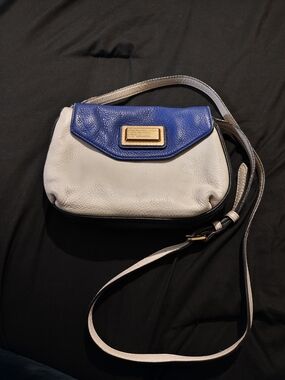 Marc By Marc Jacobs White and Blue Leather Two-Tone Crossbody